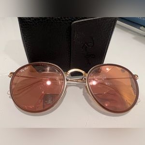 RayBan Rose Gold Reflected Round glasses